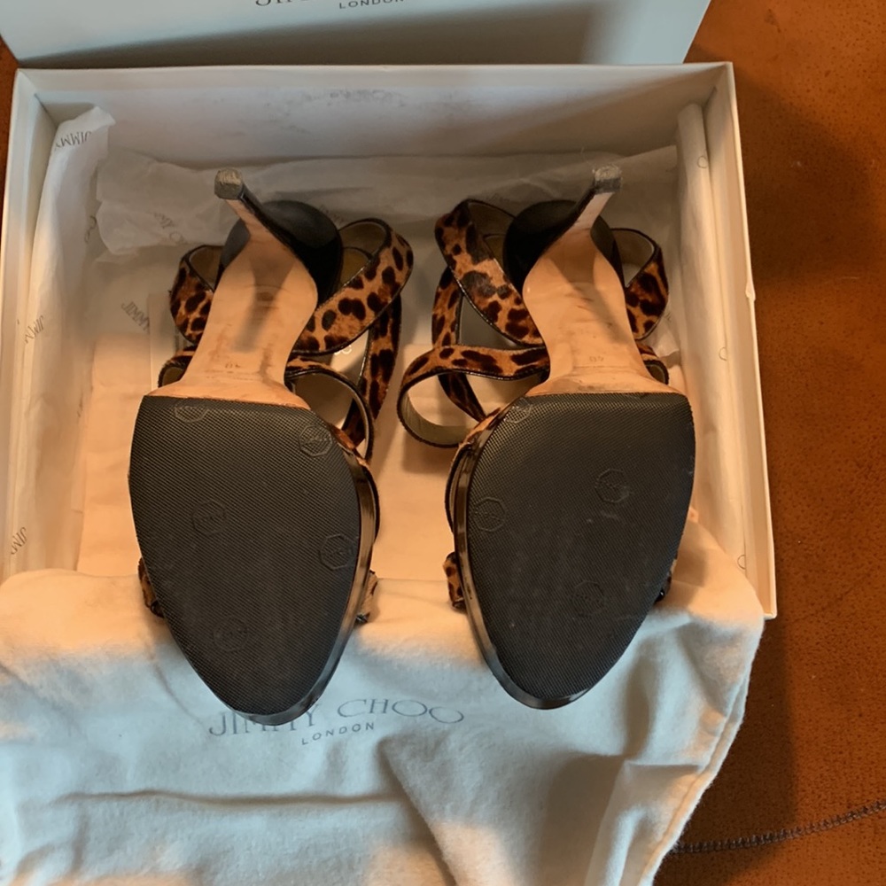 Used Jimmy Choo leopard heels/platform size 40. - Picture 4 of 7